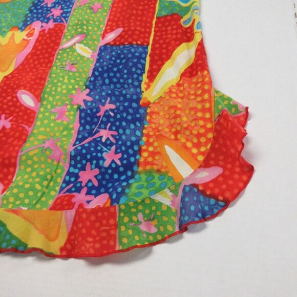 JAMS WORLD Floral Print VINTAGE Dress Sz M Artsy Tropical 90s Made in Hawaii USA - Picture 12 of 15